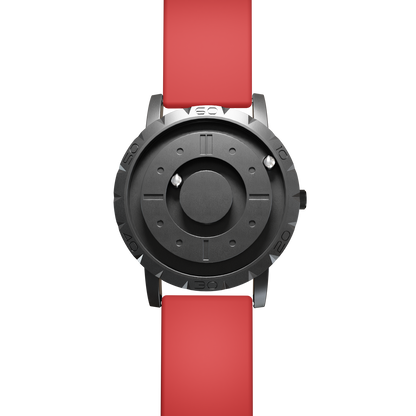    Magneto-Watch-Komet-Black-Silikon-Rot-Front