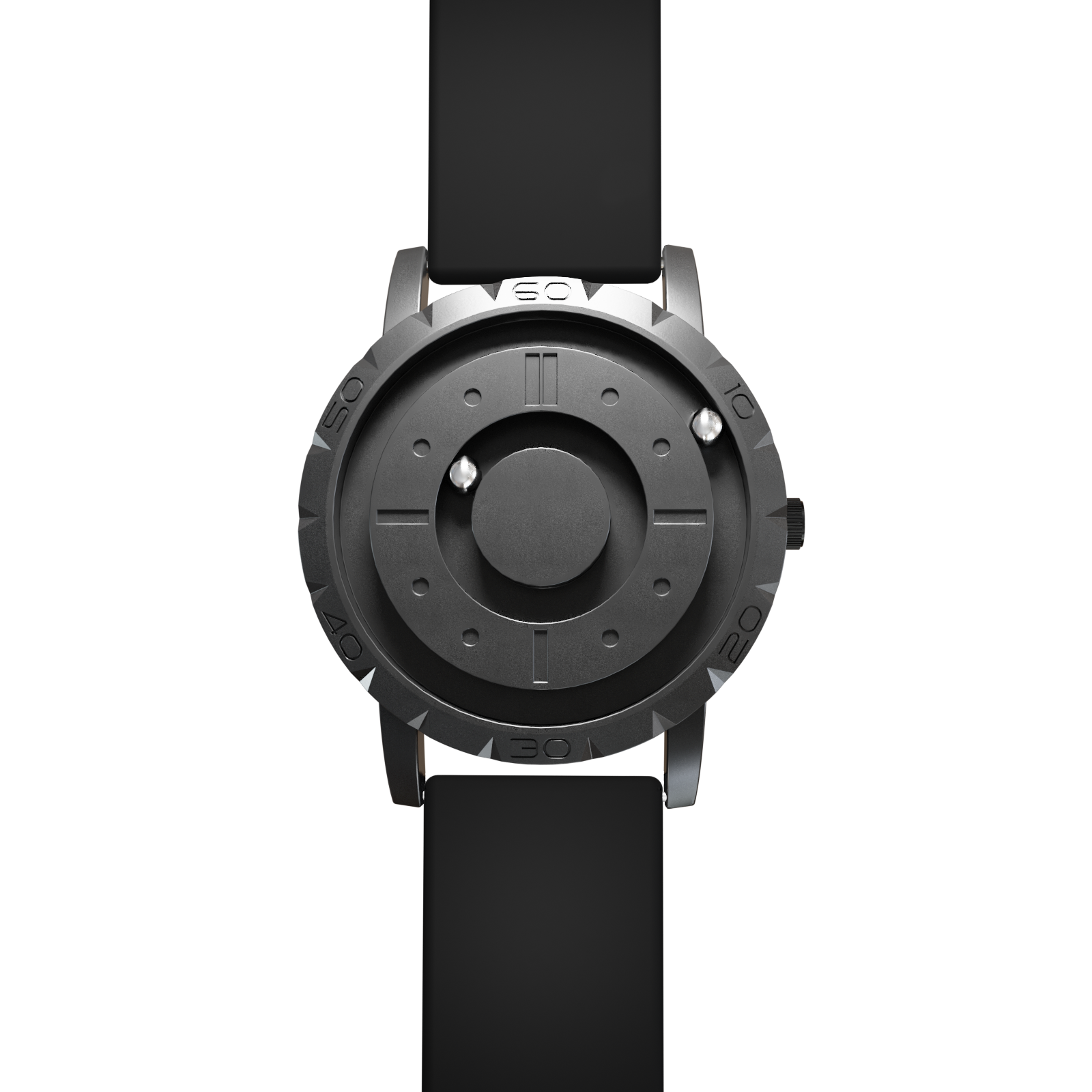    Magneto-Watch-Komet-Black-Silikon-Schwarz-Front