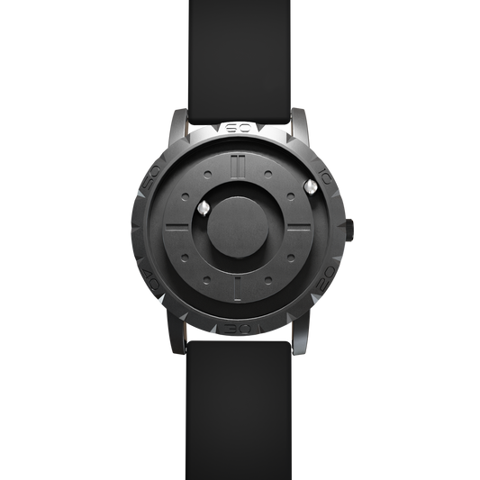    Magneto-Watch-Komet-Black-Silikon-Schwarz-Front