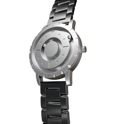 Magneto-Watch-Komet-Silver-Edelstahl-Schwarz-Side