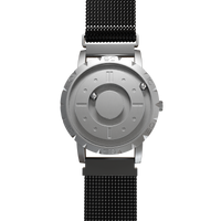 Komet Silver Maschenarmband Schwarz