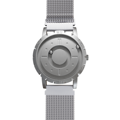 Magneto-Watch-Komet-Silver-Maschenarmband-Silber-Front