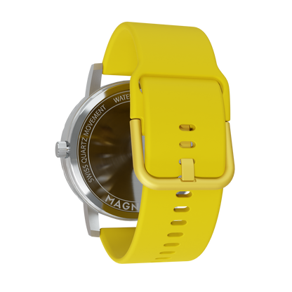 Magneto-Watch-Komet-Silver-Silikon-Gelb-Back