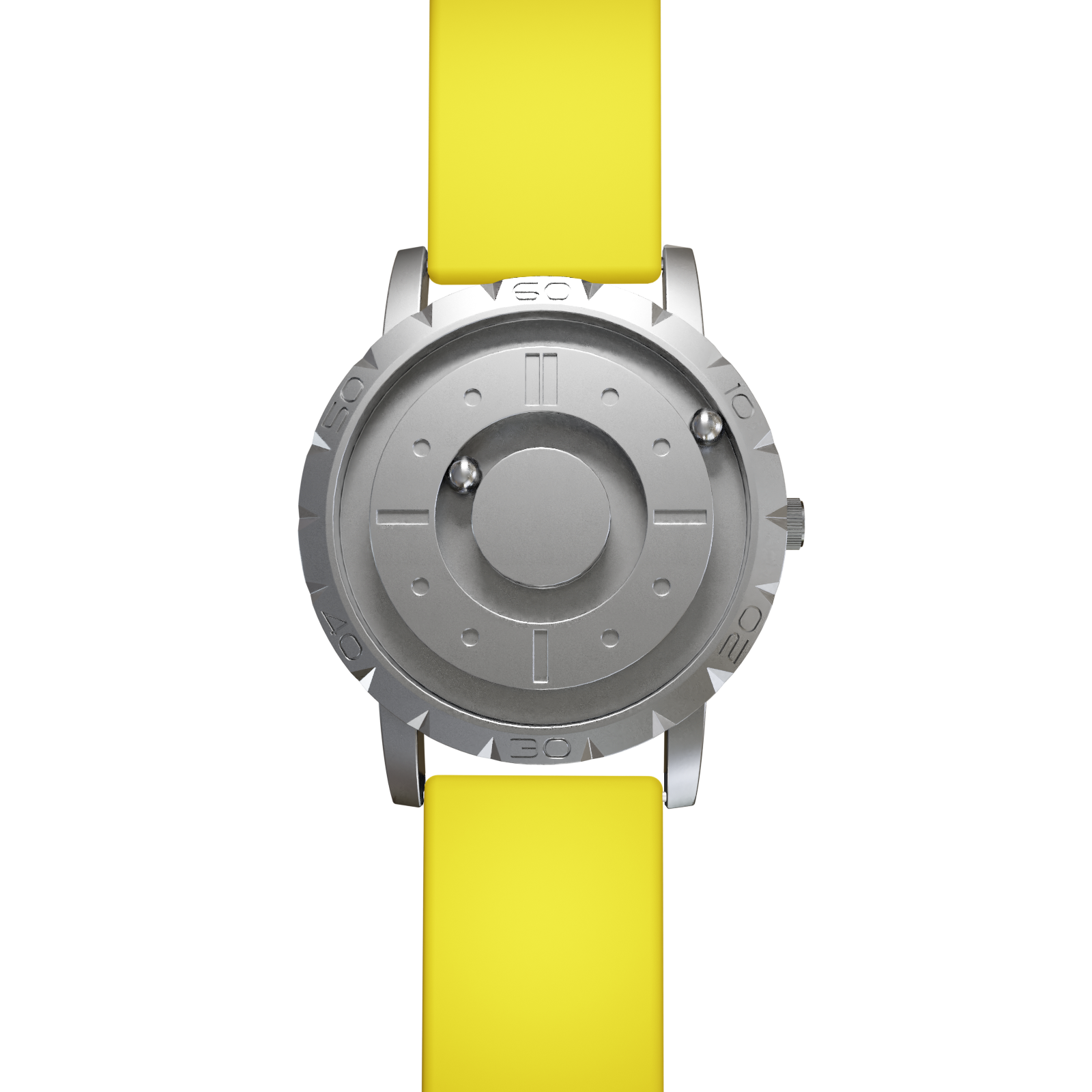 Magneto-Watch-Komet-Silver-Silikon-Gelb-Front