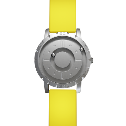 Magneto-Watch-Komet-Silver-Silikon-Gelb-Front