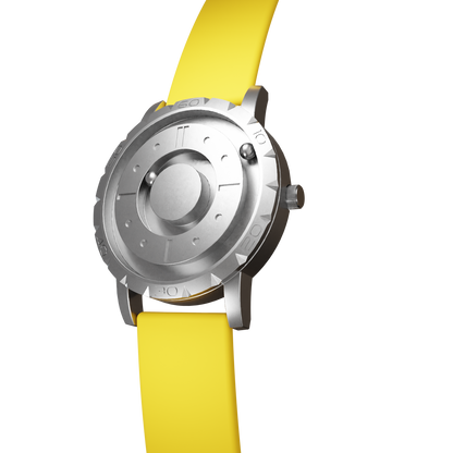 Magneto-Watch-Komet-Silver-Silikon-Gelb-Side