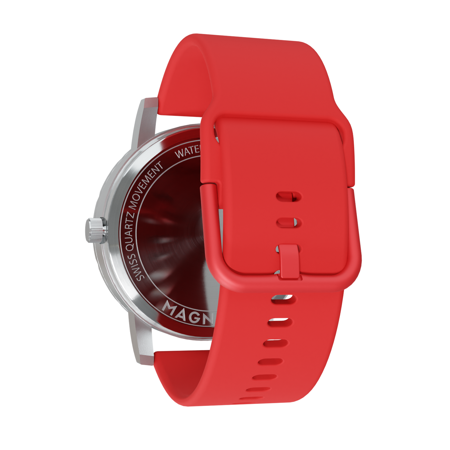 Magneto-Watch-Komet-Silver-Silikon-Rot-Back