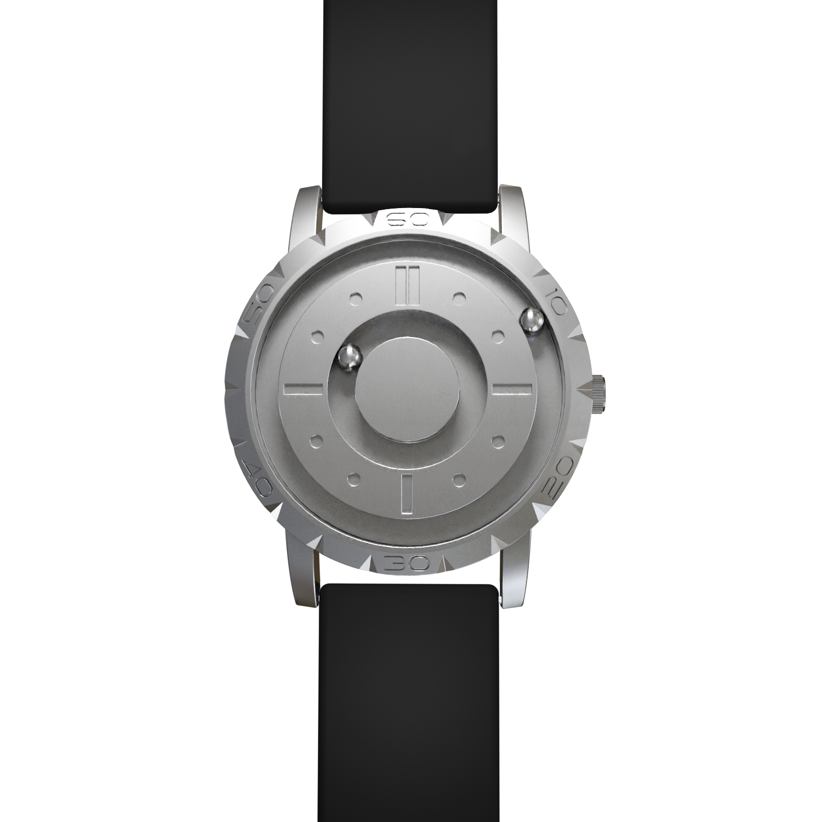 Magneto-Watch-Komet-Silver-Silikon-Schwarz-Front
