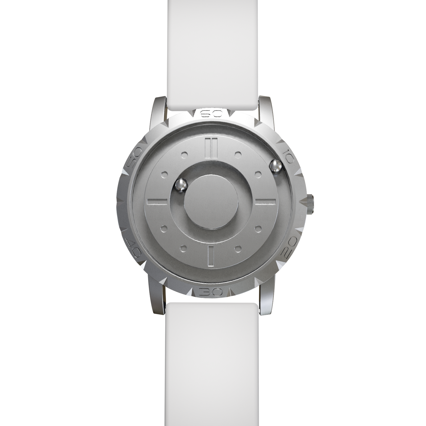 Magneto-Watch-Komet-Silver-Silikon-Weiss-Front