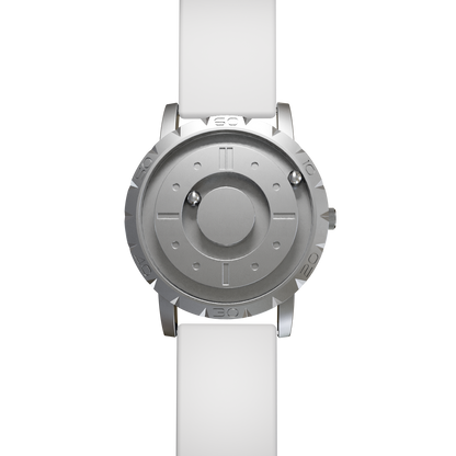 Magneto-Watch-Komet-Silver-Silikon-Weiss-Front
