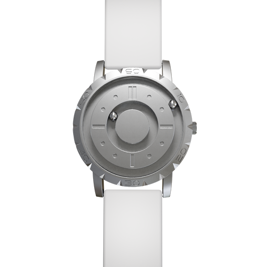 Magneto-Watch-Komet-Silver-Silikon-Weiss-Front