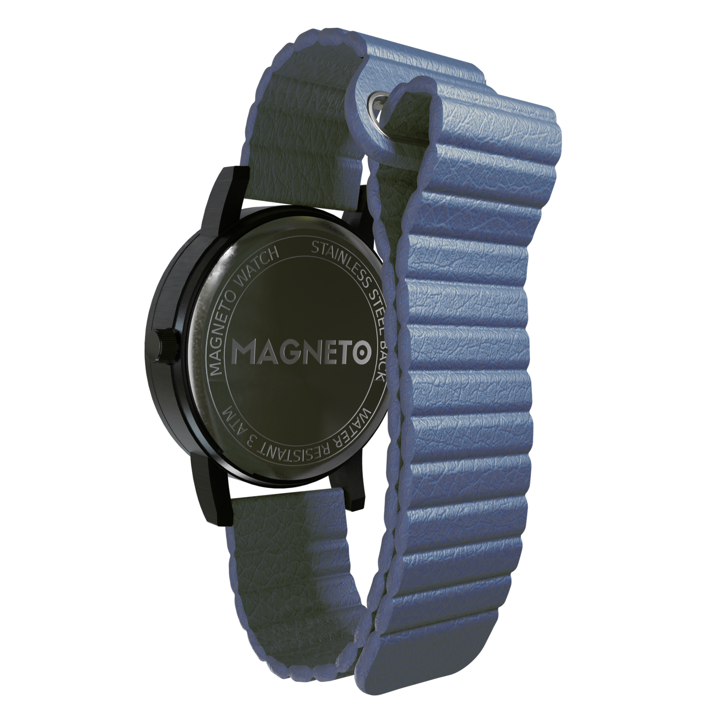 Magneto-Watch-Kunstleder-Magnetisch-Blau-Side