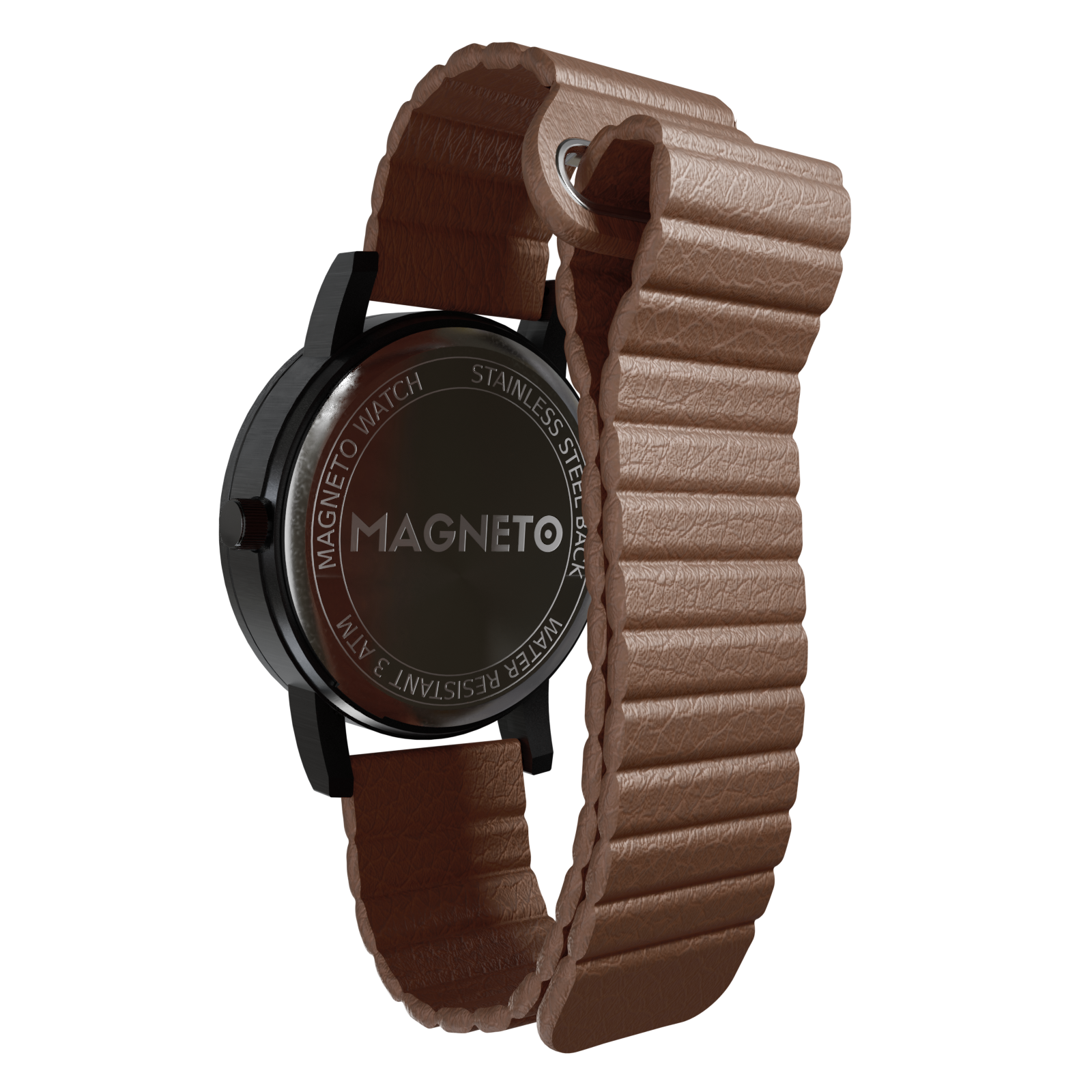 Magneto-Watch-Kunstleder-Magnetisch-Braun-Side