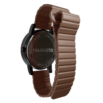 Magneto-Watch-Kunstleder-Magnetisch-Braun-Side