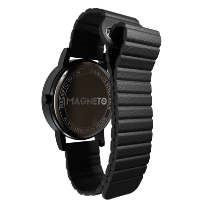 Magneto-Watch-Kunstleder-Magnetisch-Schwarz-Side