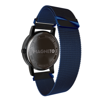 Magneto-Watch-Maschenarmband-Blau-Side