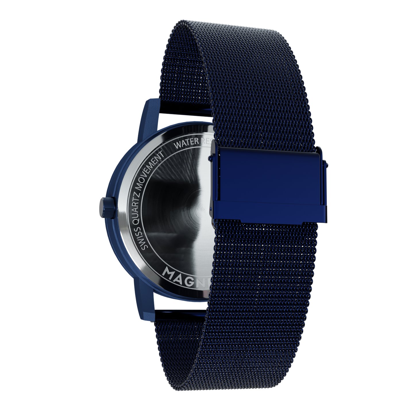 Magneto-Watch-Maschenarmband-Sicherheitsverschluss-Blau-Side