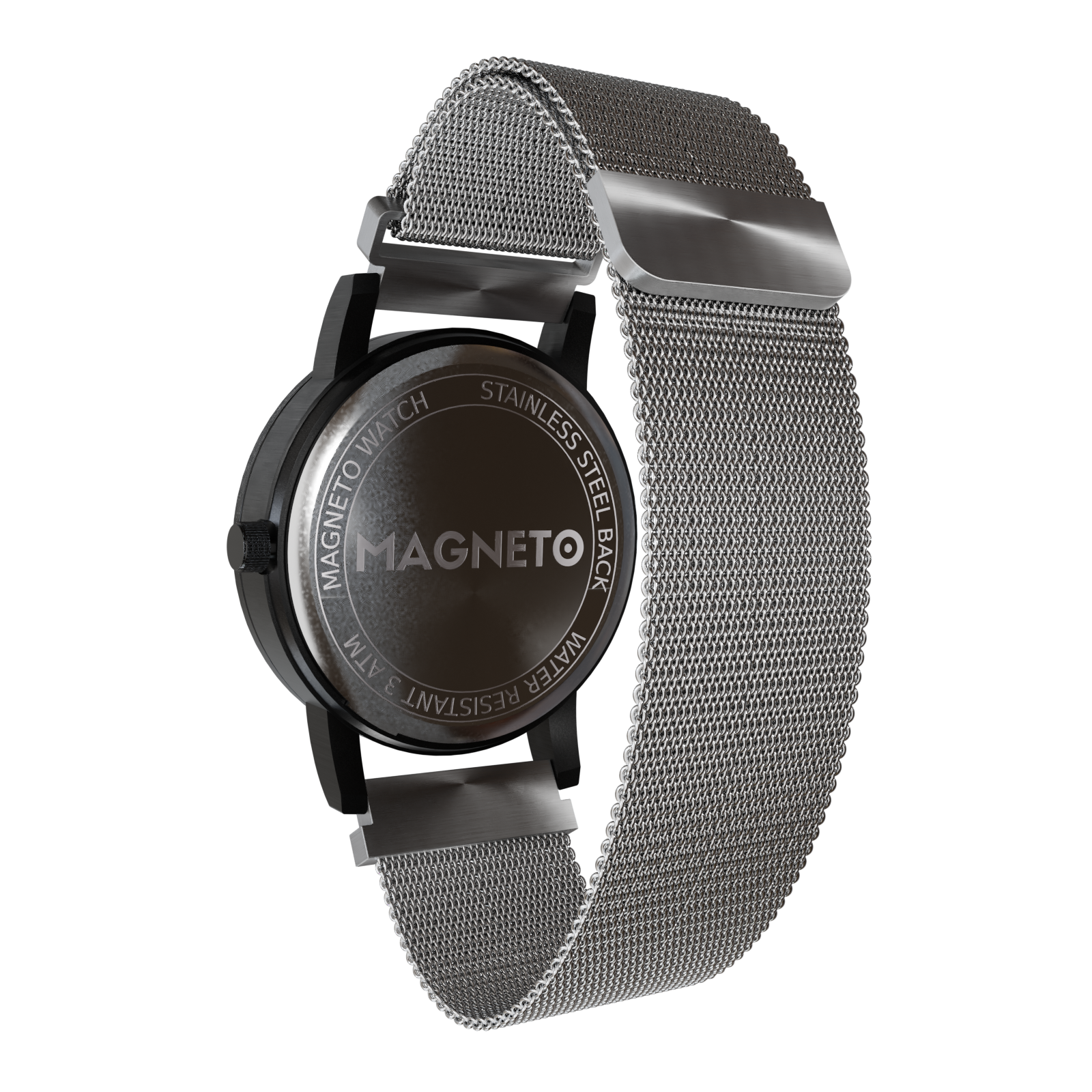 Magneto-Watch-Maschenarmband-Silber-Side
