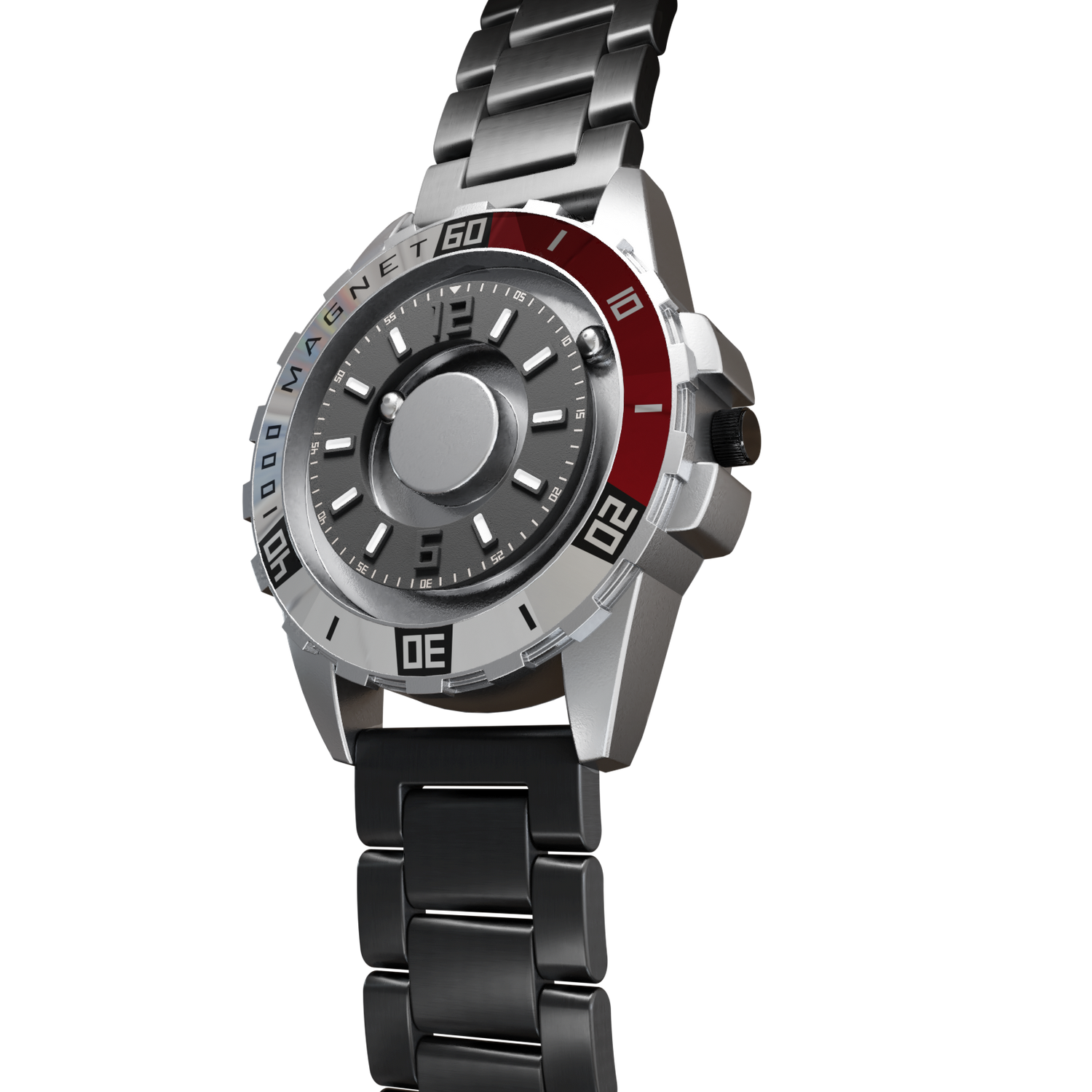 Magneto-Watch-Uranus-Red-Edelstahl-Schwarz-Side