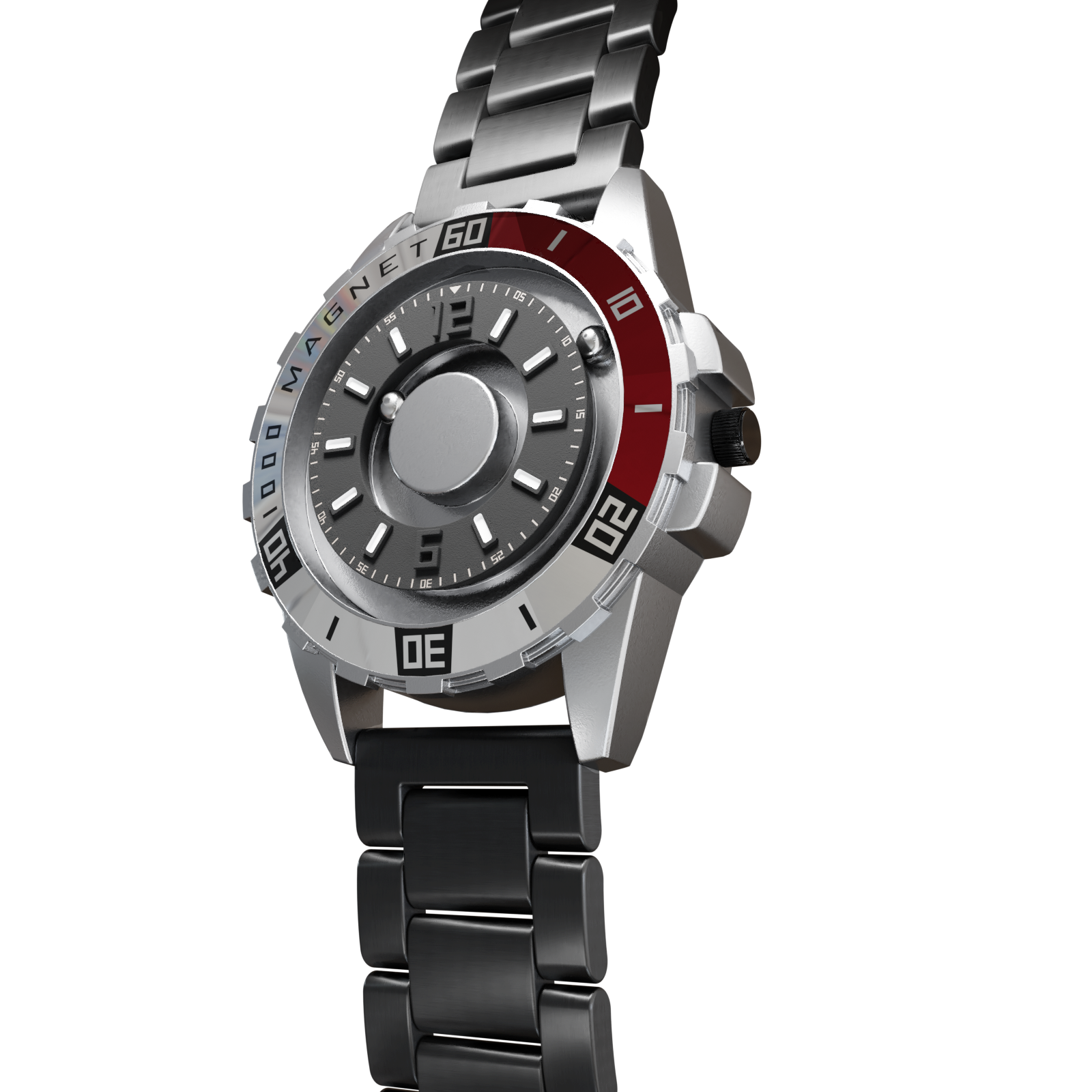 Magneto-Watch-Uranus-Red-Edelstahl-Schwarz-Side