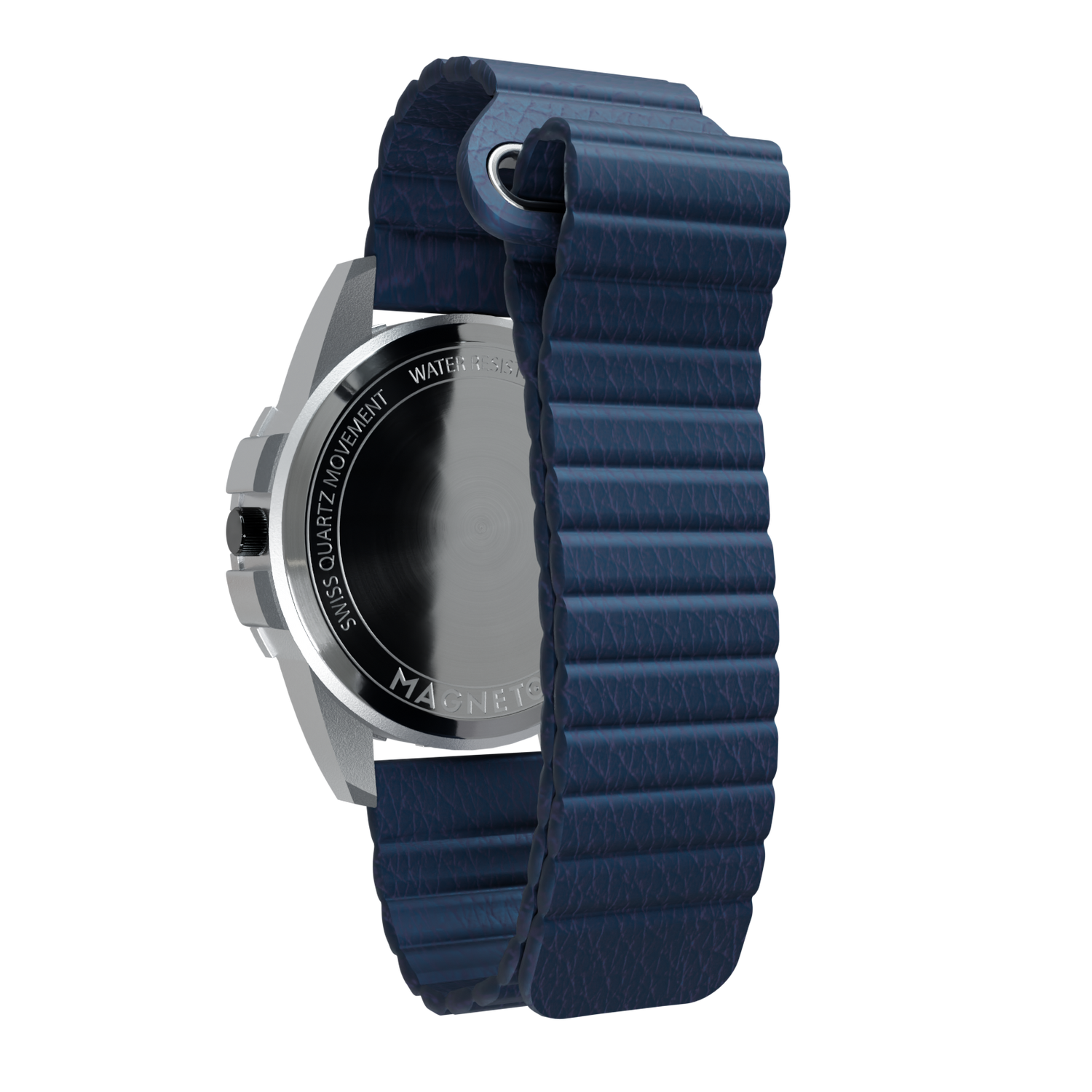 Magneto-Watch-Uranus-Red-Kunstleder-Magnetisch-Blau-Back