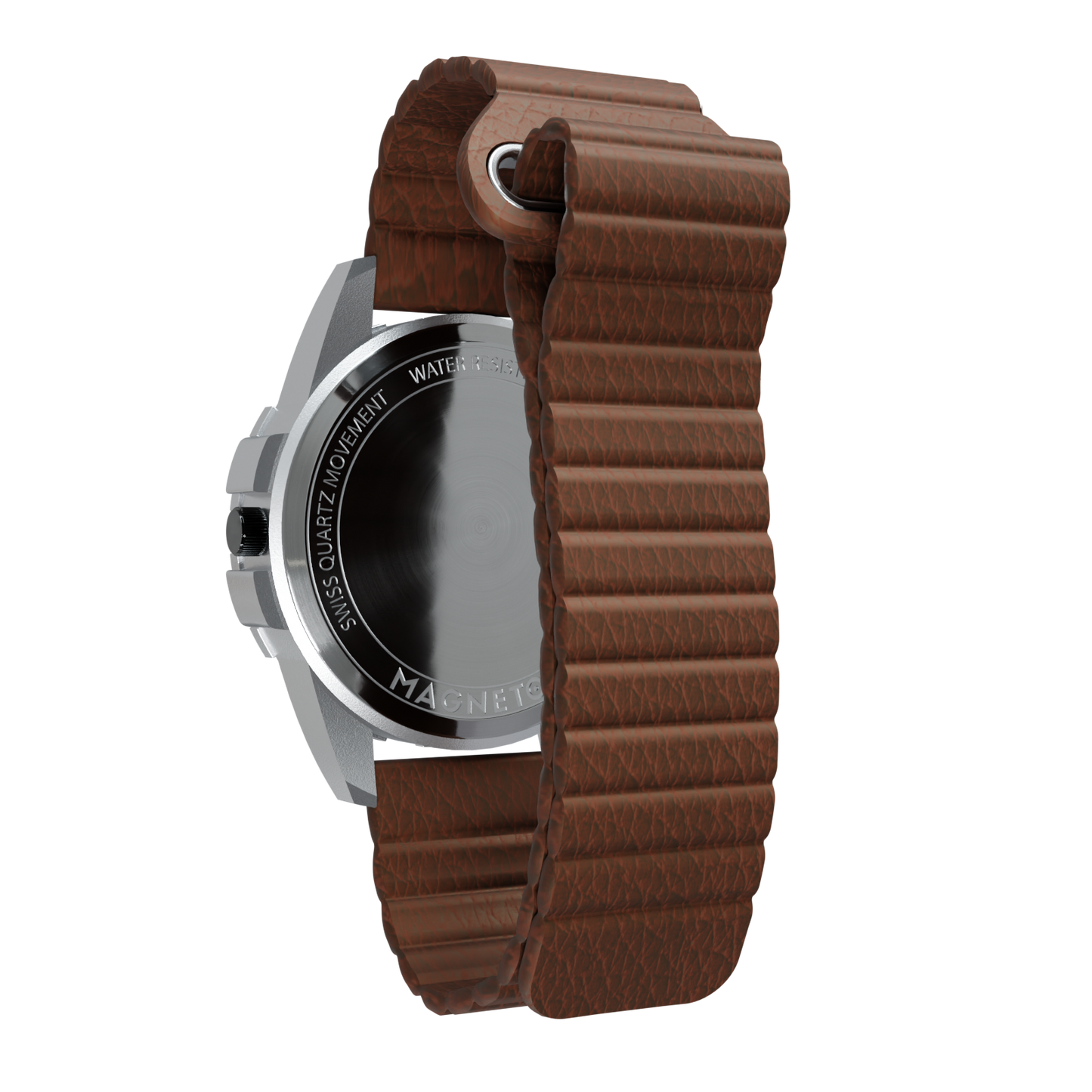 Magneto-Watch-Uranus-Red-Kunstleder-Magnetisch-Braun-Back