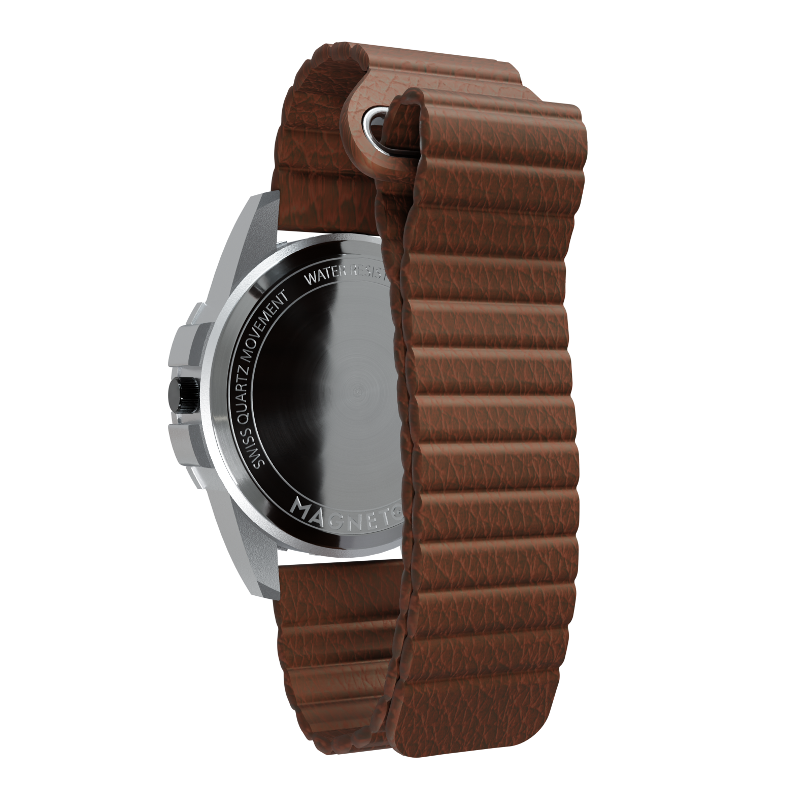 Magneto-Watch-Uranus-Red-Kunstleder-Magnetisch-Braun-Back