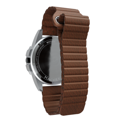 Magneto-Watch-Uranus-Red-Kunstleder-Magnetisch-Braun-Back