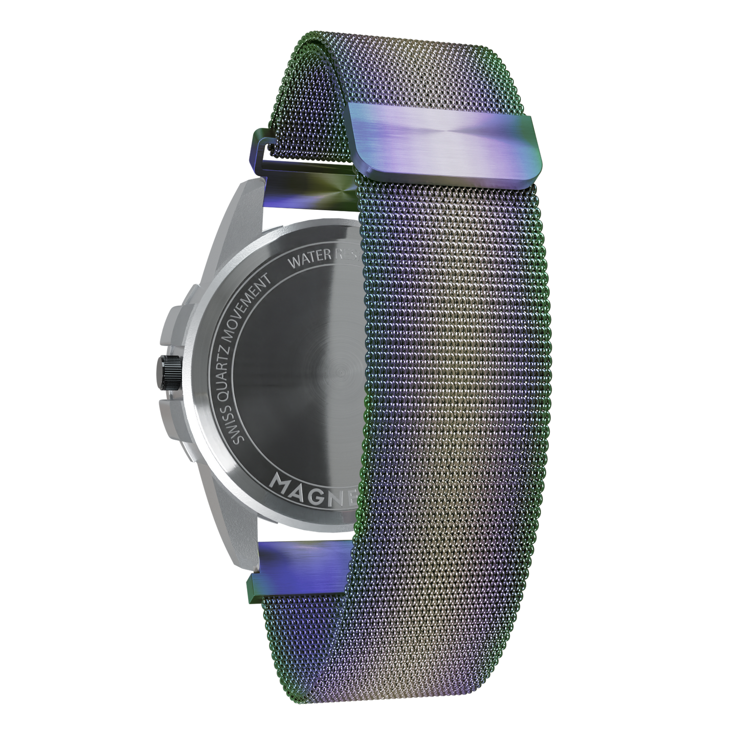 Magneto-Watch-Uranus-Red-Maschenarmband-Flip-Flop-Back