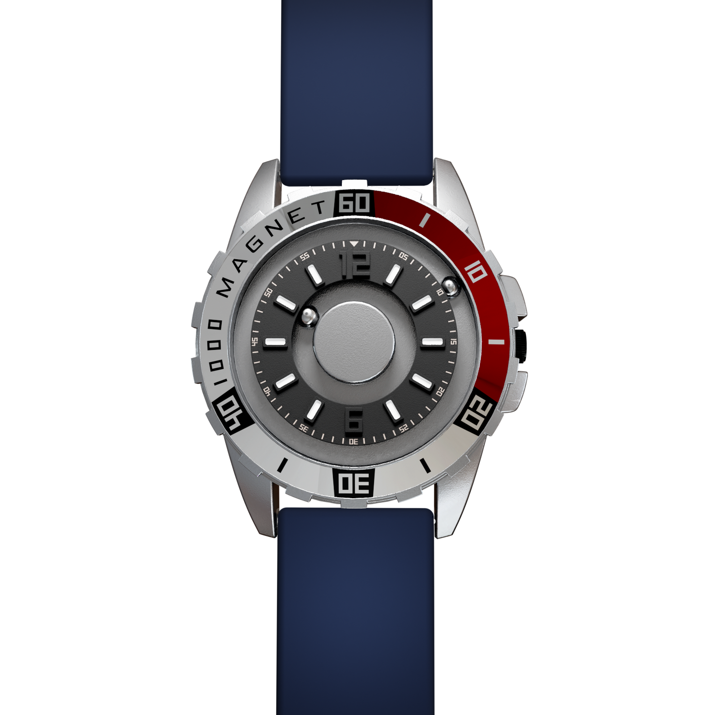 Magneto-Watch-Uranus-Red-Silikon-Blau-Front
