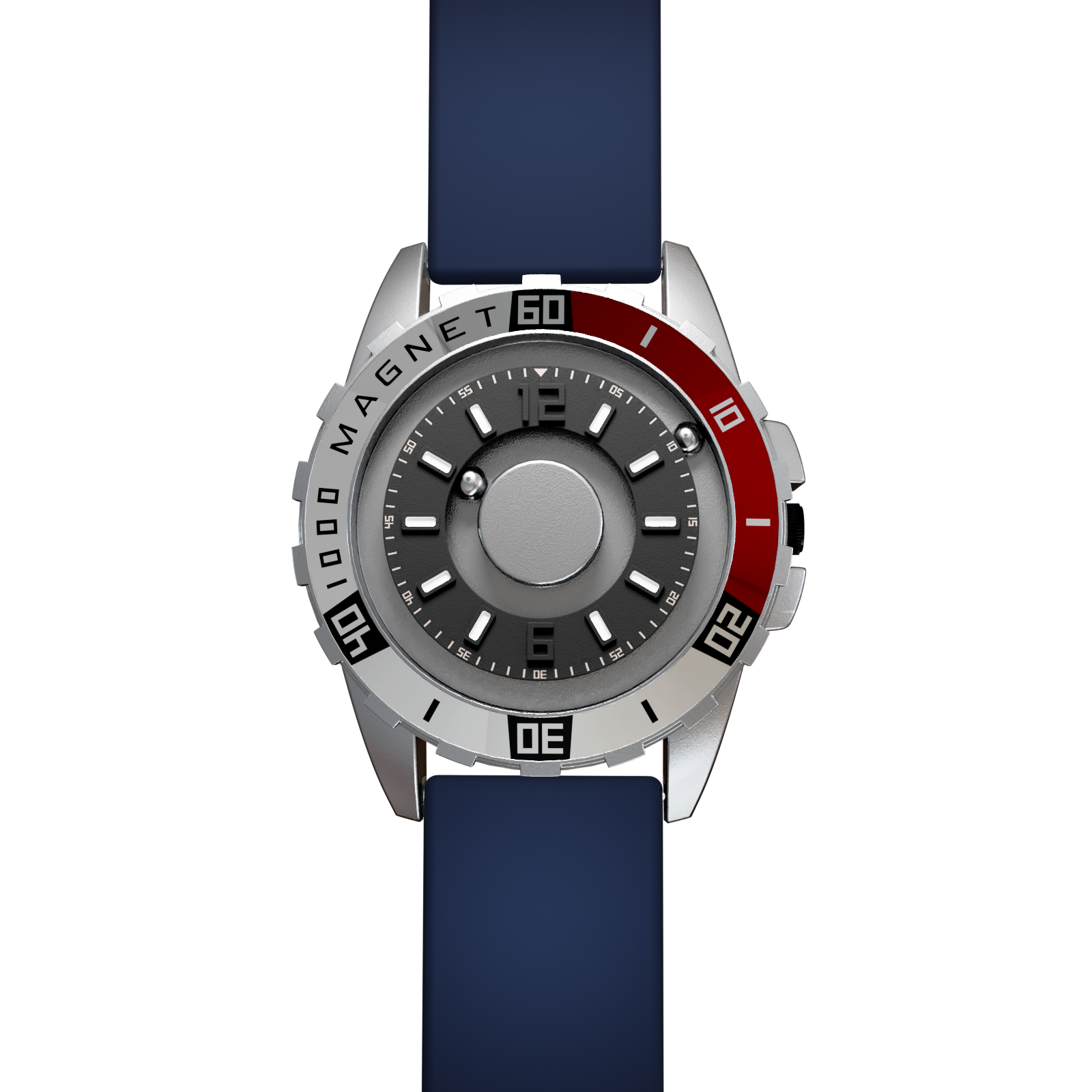 Magneto-Watch-Uranus-Red-Silikon-Blau-Front