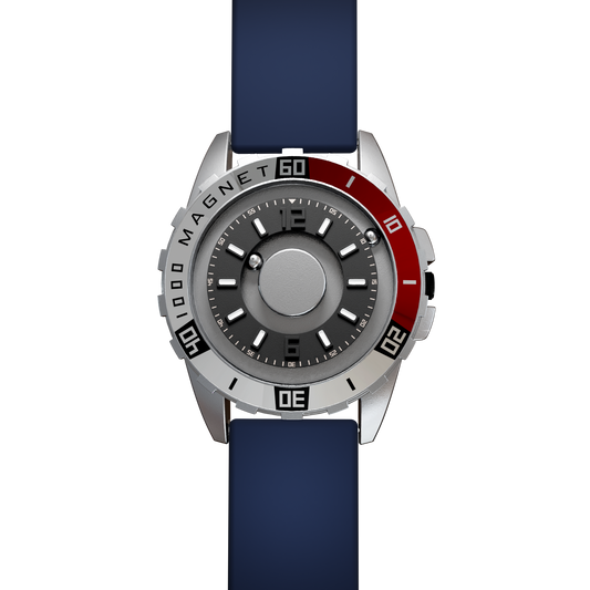 Magneto-Watch-Uranus-Red-Silikon-Blau-Front