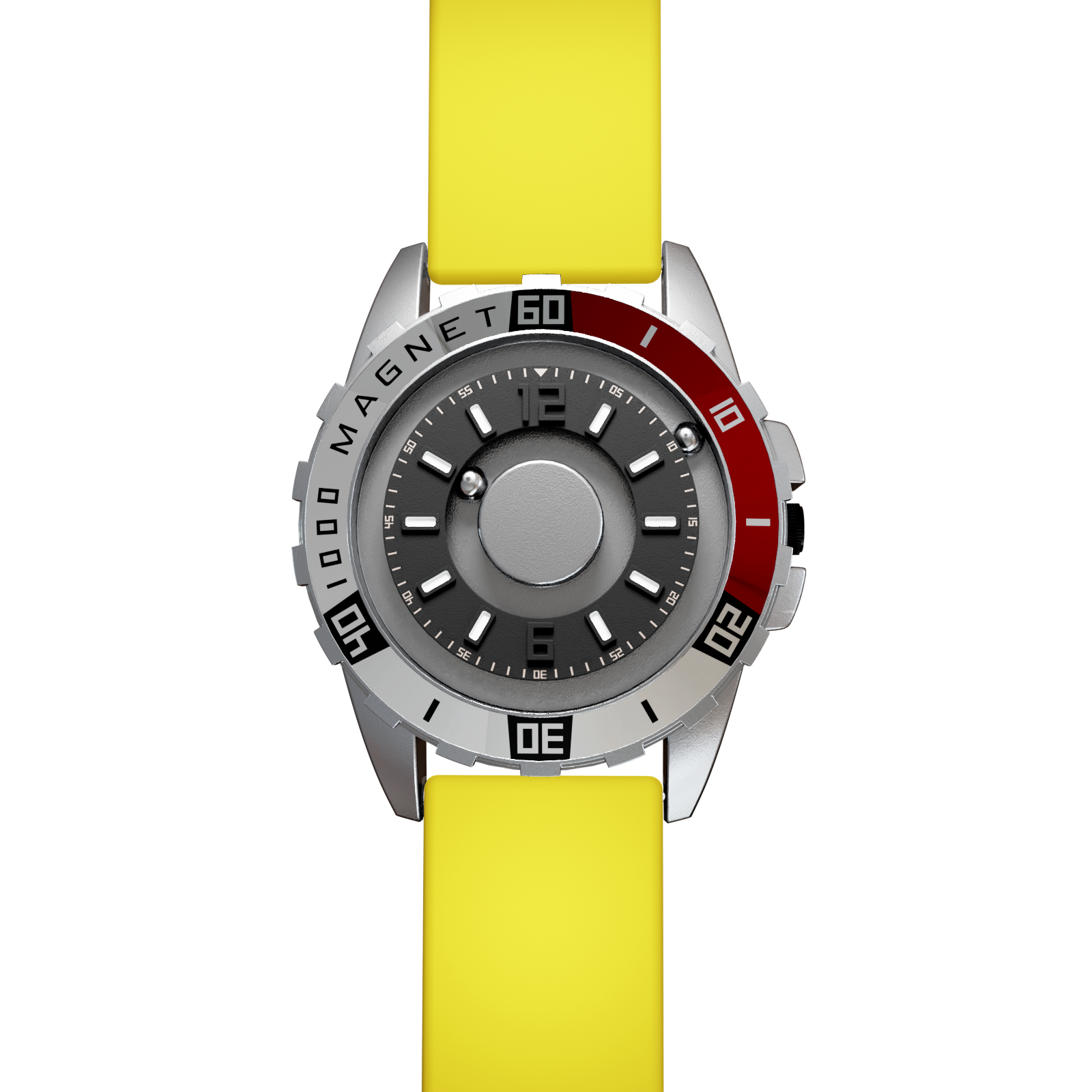 Magneto-Watch-Uranus-Red-Silikon-Gelb-Front