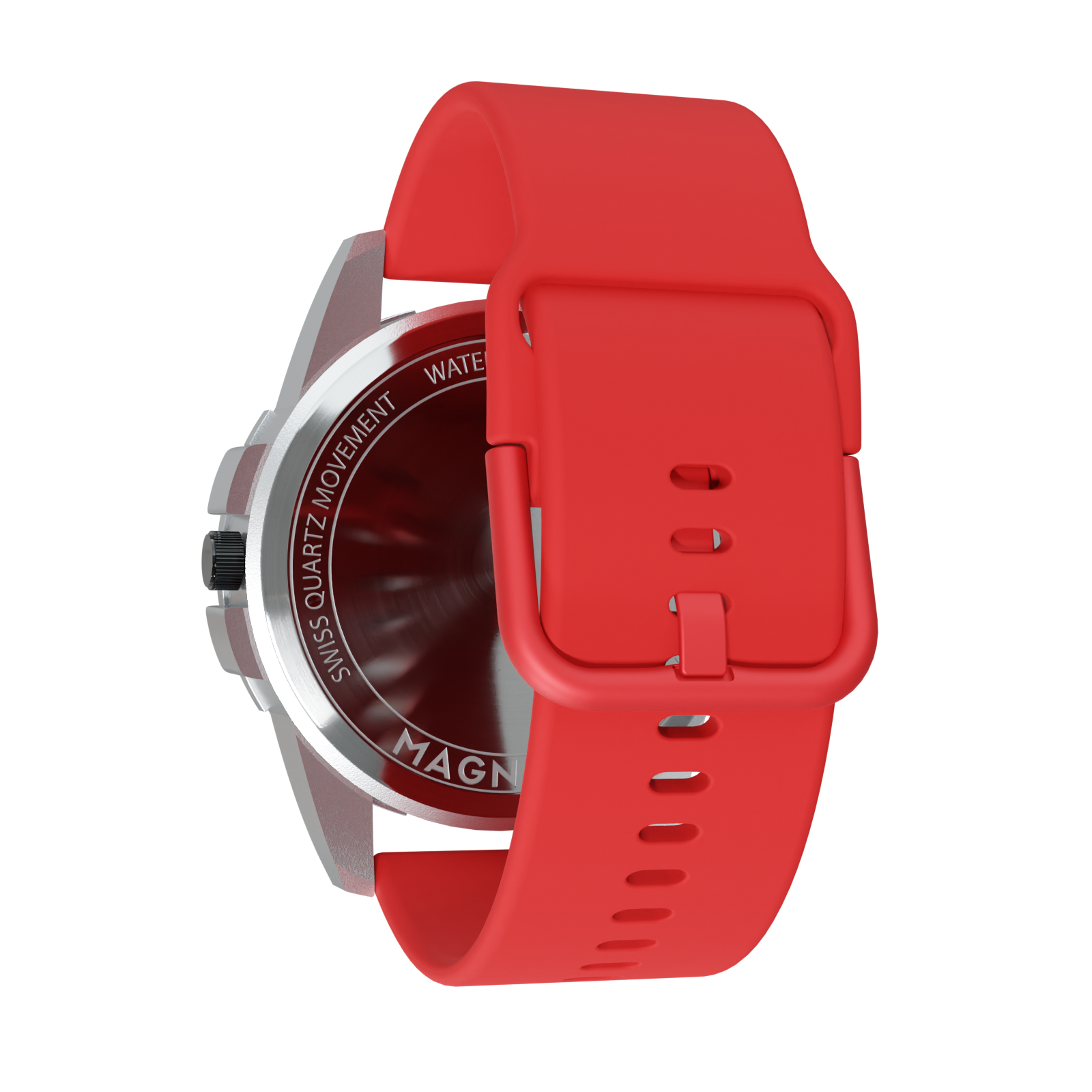 Magneto-Watch-Uranus-Red-Silikon-Rot-Back