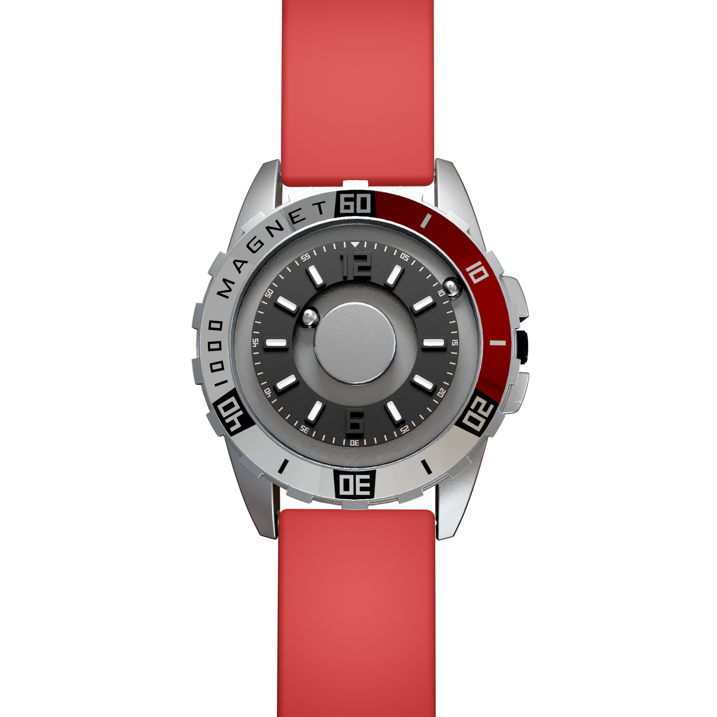 Magneto-Watch-Uranus-Red-Silikon-Rot-Front