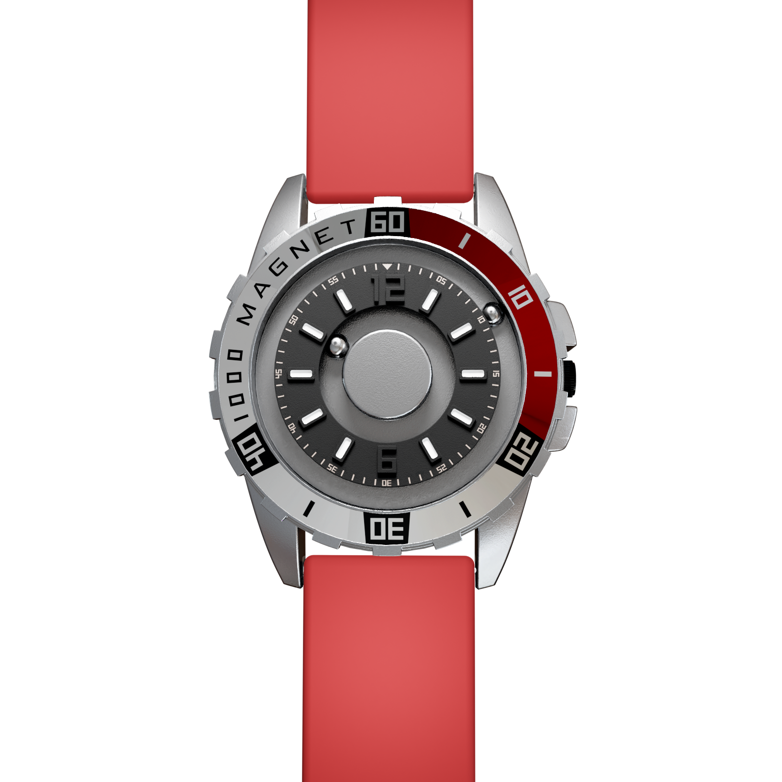 Magneto-Watch-Uranus-Red-Silikon-Rot-Front