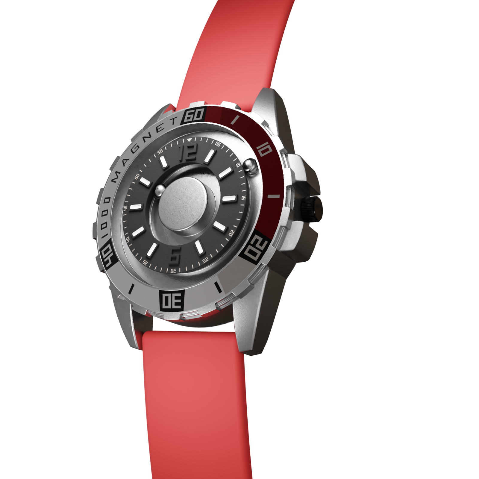 Magneto-Watch-Uranus-Red-Silikon-Rot-Side