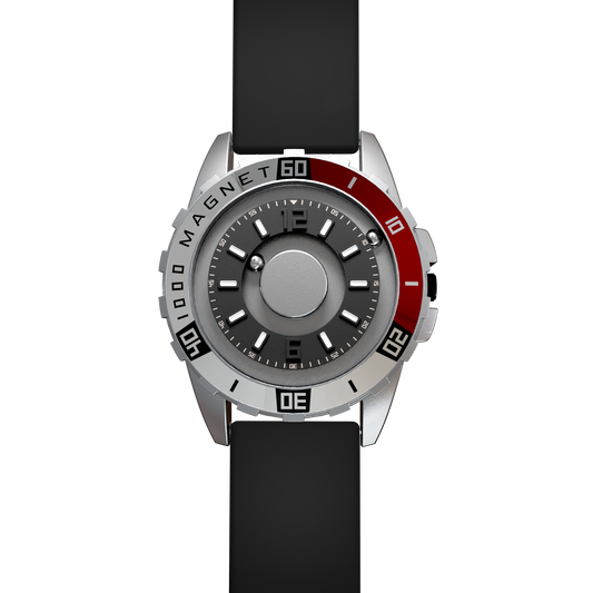    Magneto-Watch-Uranus-Red-Silikon-Schwarz-Front