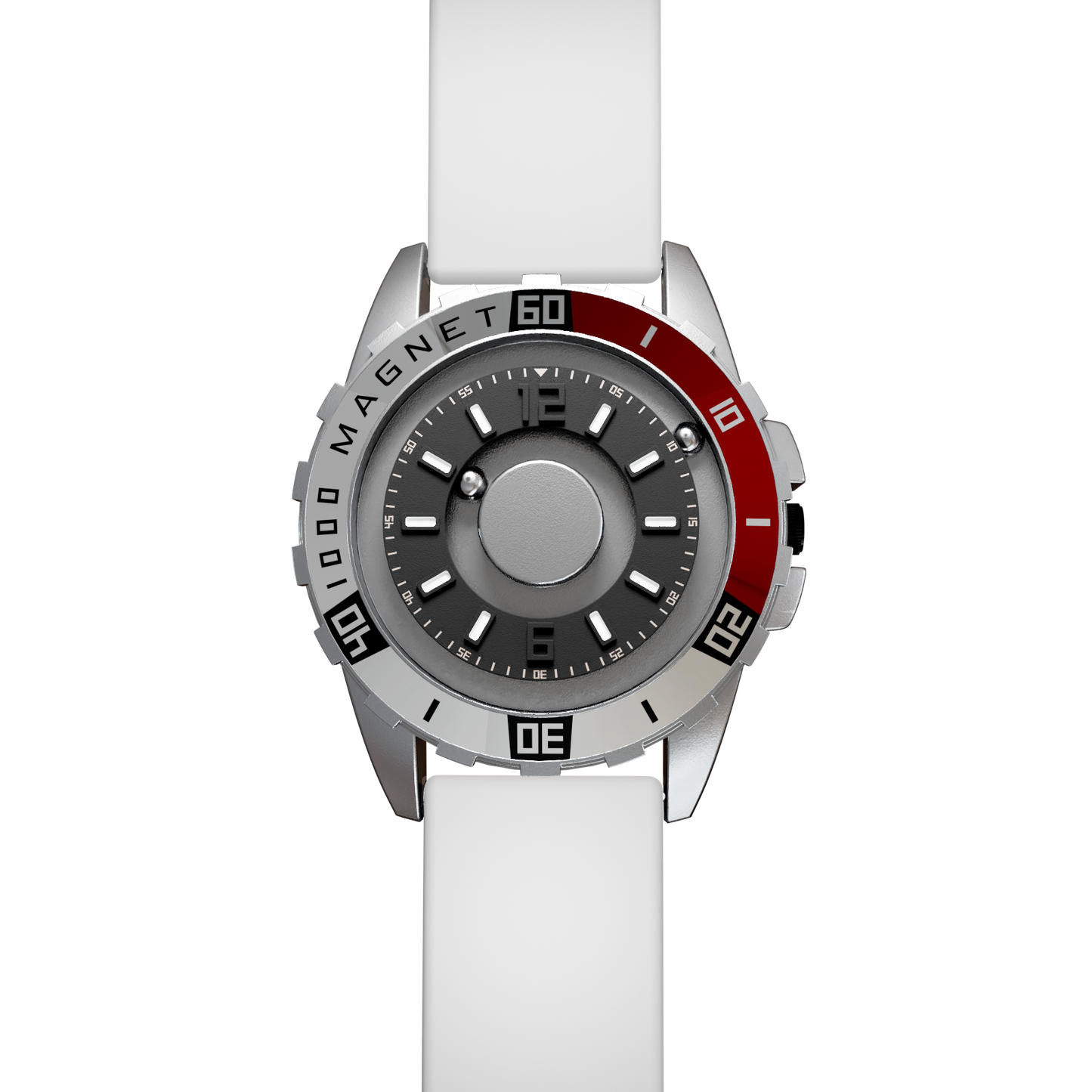 Magneto-Watch-Uranus-Red-Silikon-Weiss-Front