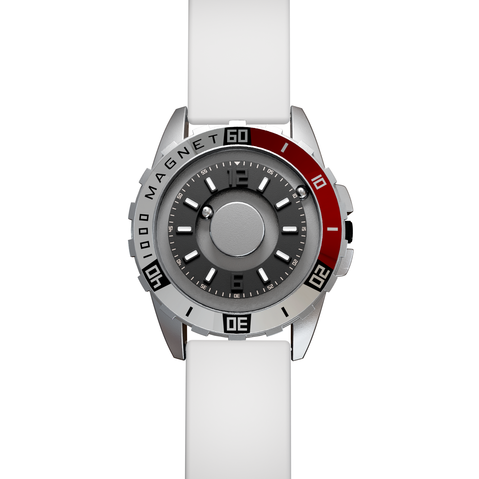 Magneto-Watch-Uranus-Red-Silikon-Weiss-Front