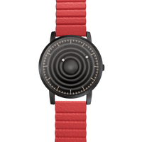Wave Black Kunstleder Magnetisch Rot