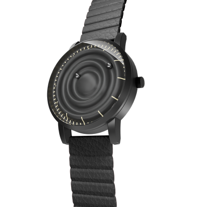 Magneto-Watch-Wave-Black-Kunstleder-Magnetisch-Schwarz-Side