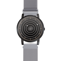 Wave Black Maschenarmband Silber