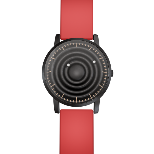 Magneto-Watch-Wave-Black-Silikon-Rot-Front