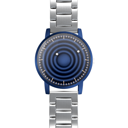 Magneto-Watch-Wave-Blue-Edelstahl-Silber-Front