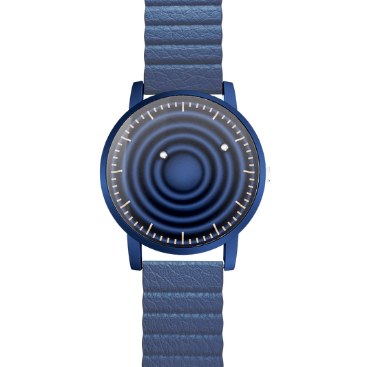 Magneto-Watch-Wave-Blue-Kunstleder-Magnetisch-Blau-Front