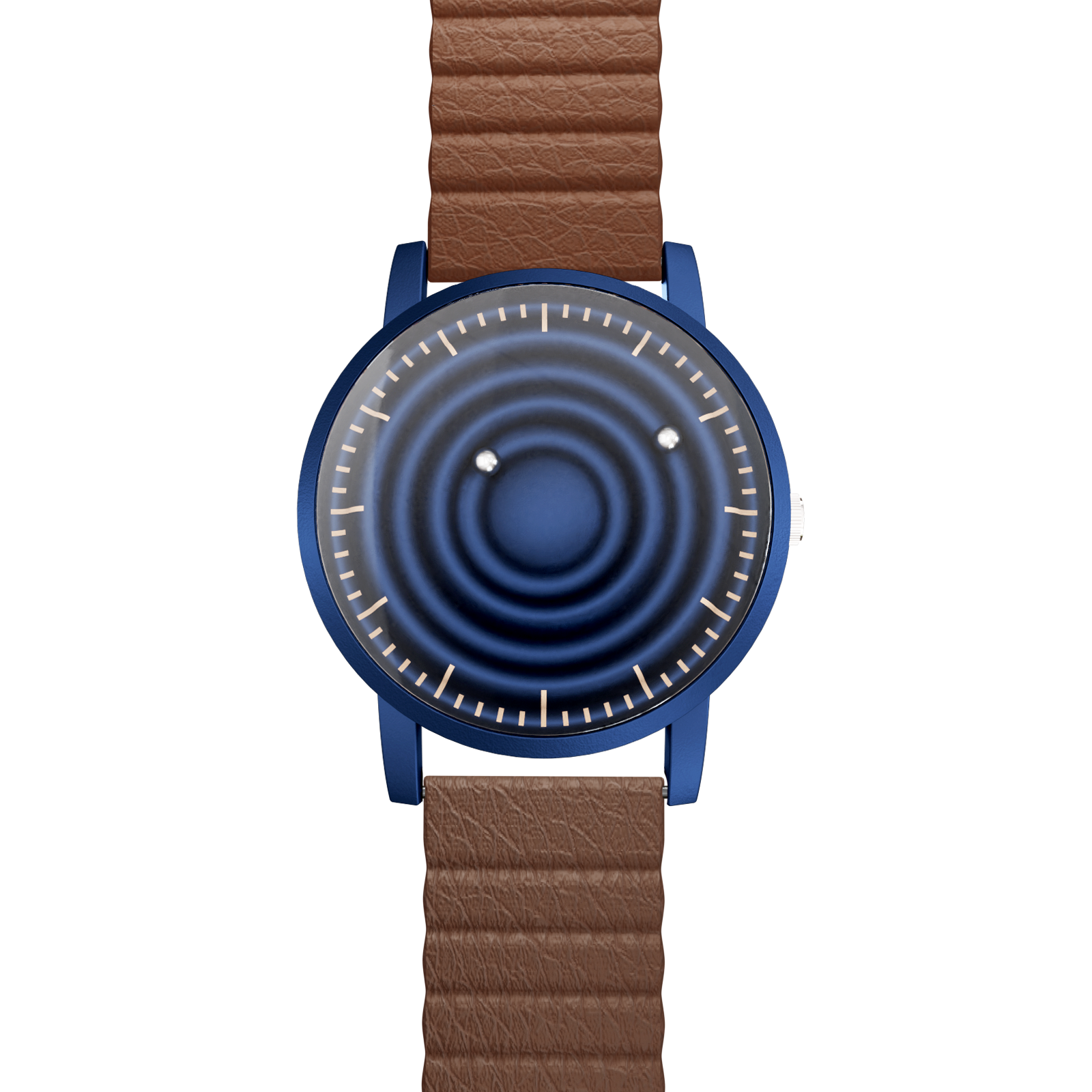    Magneto-Watch-Wave-Blue-Kunstleder-Magnetisch-Braun-Front