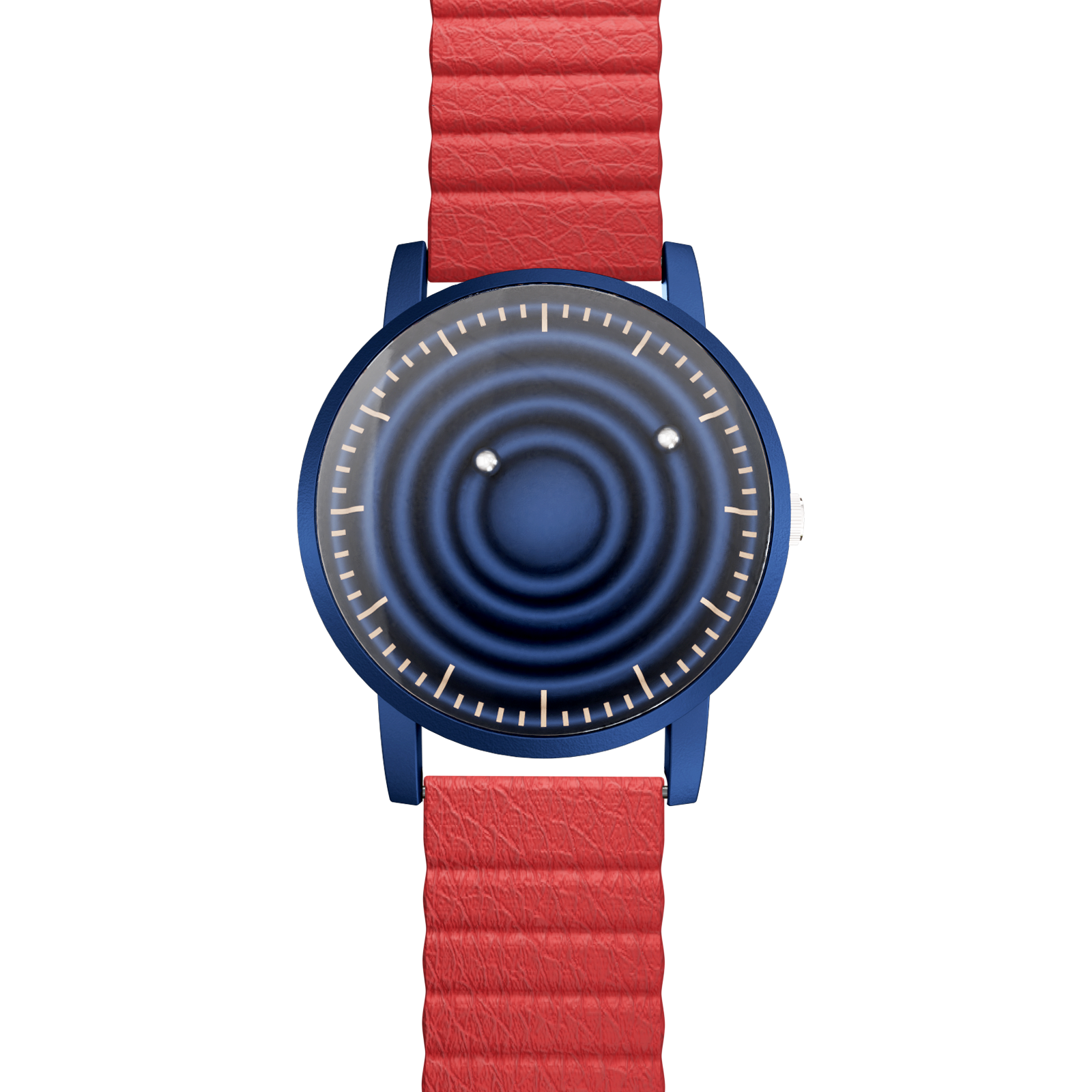    Magneto-Watch-Wave-Blue-Kunstleder-Magnetisch-Rot-Front