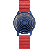 Wave Blue Kunstleder Magnetisch Rot