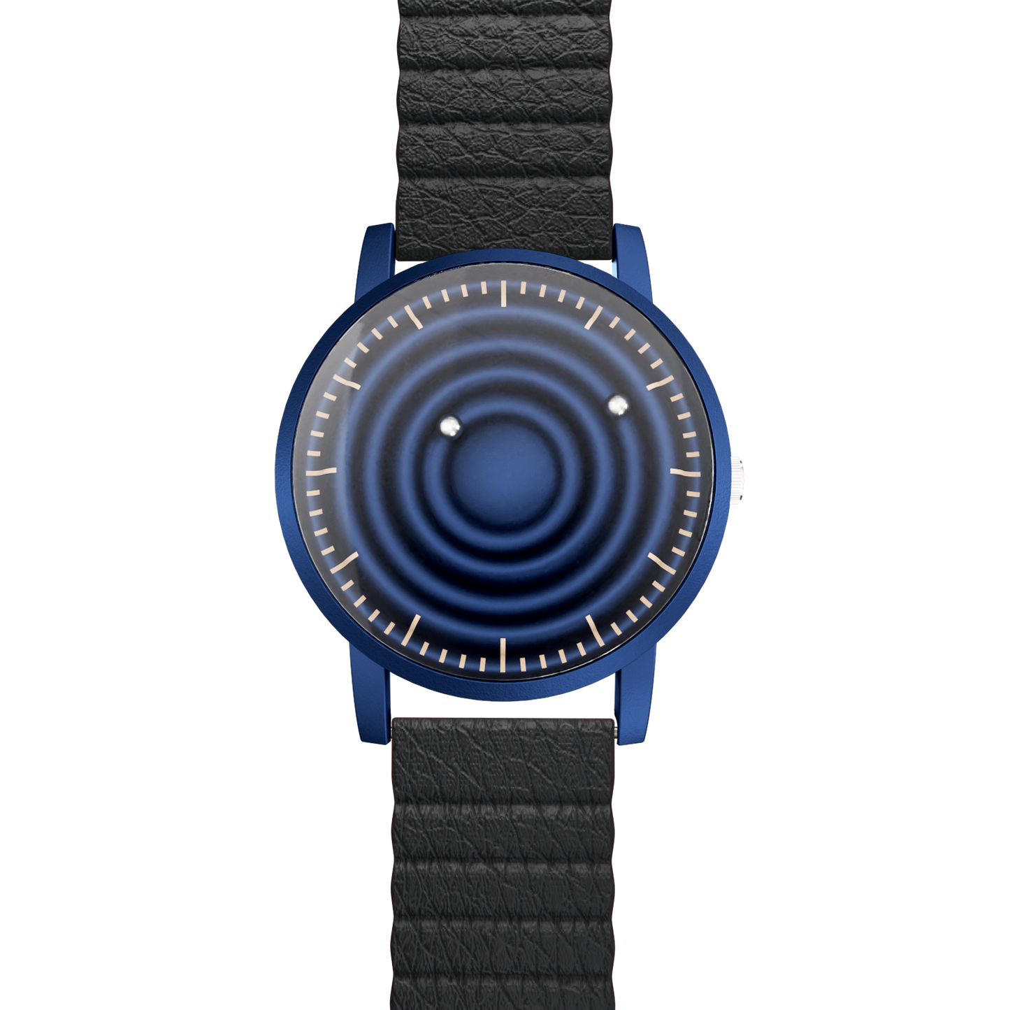    Magneto-Watch-Wave-Blue-Kunstleder-Magnetisch-Schwarz-Front